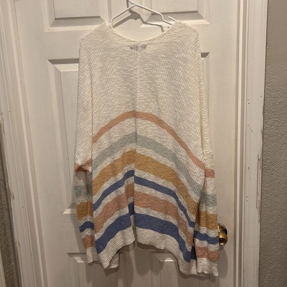 Charlie B‎ Women’s XL Cardigan Sweater Long Open Front Striped Knit Cozy - Picture 7 of 7